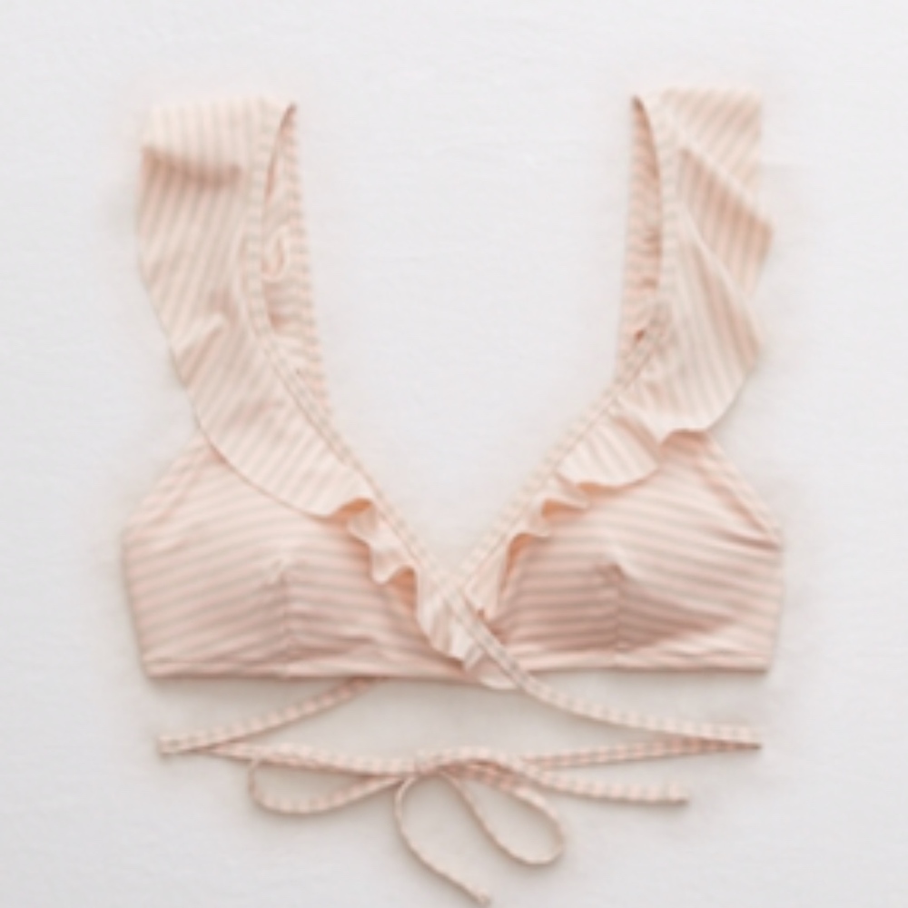 AERIE SCOOP RUFFLE BIKINI TOP